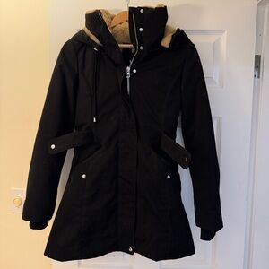 Zara Black Hooded Ski Jacket